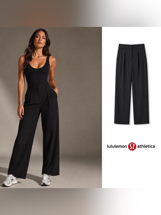 lululemon athletica Pants - SOLD NEW Lululemon Athletica Black High-Rise Pleated Trousers